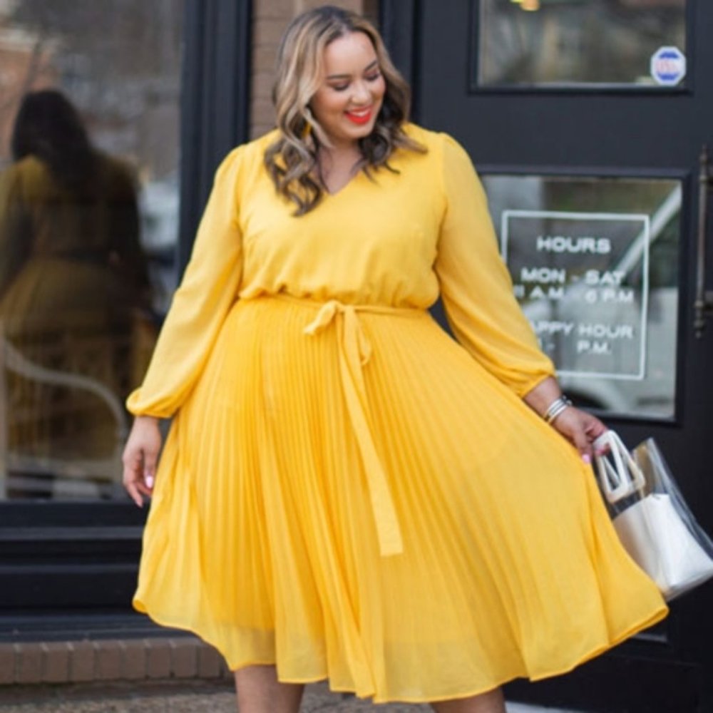 Beauticurve x Lane Bryant Yellow Flare Dress